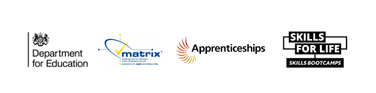 Department for Education, Matric, Apprenticeships and Skills Bootcamp official logos